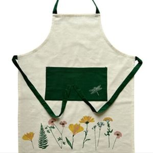 Botanical Dragonfly Apron - Painted Embroidered Cotton BNWT SO Retired 1 LEFT!